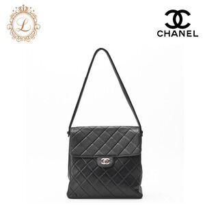 Chanel Matelasse Double Face Shoulder Bag Black Lambskin Mihai